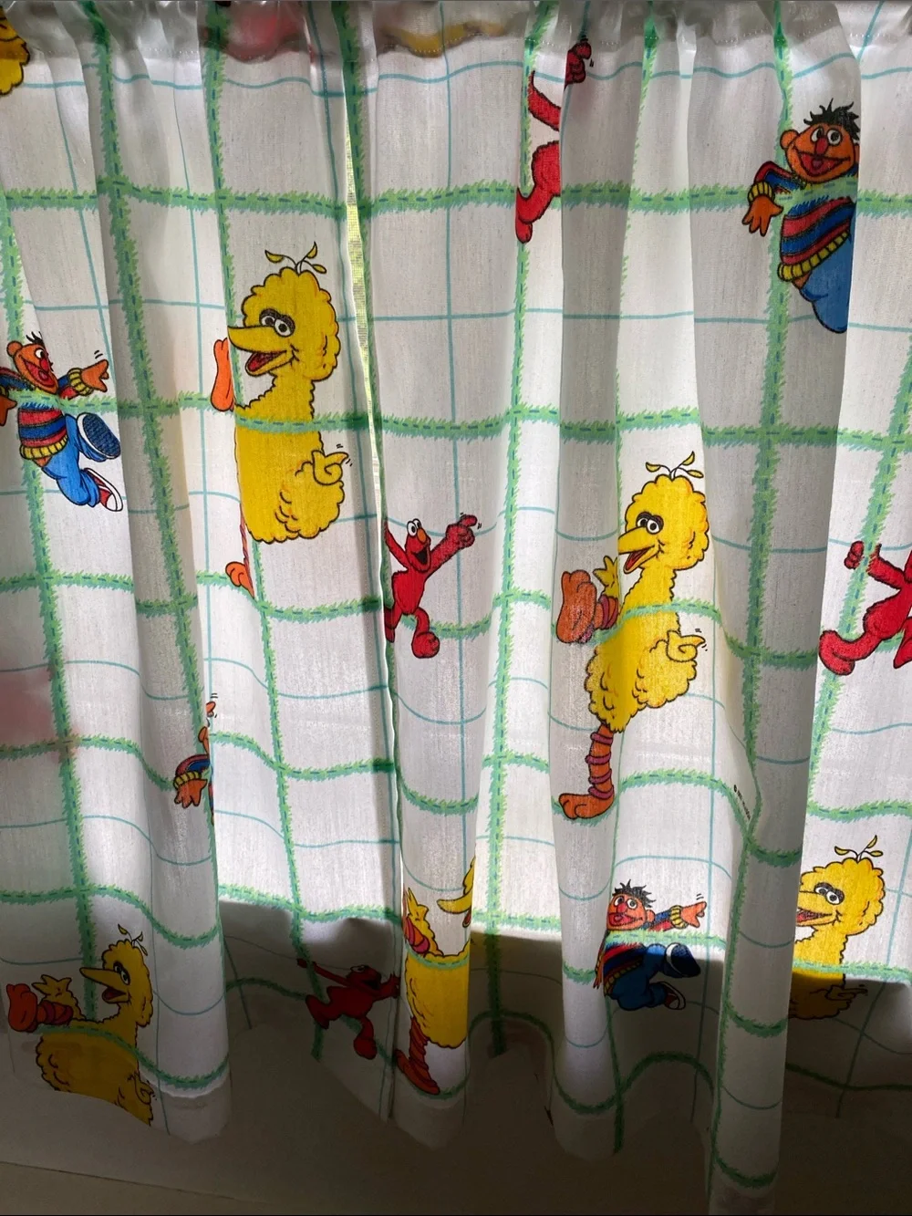 VTG ‘97 Sesame Street Bedsheet Curtains